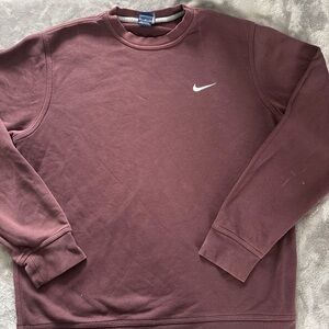 Nike Men's Burgundy Crewneck Sweater
